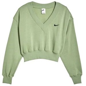 Nike Phoenix Fleece V Neck Cropped Sweatshirt